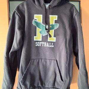 Adidas Black Softball Hoodie with Husson University logo- Size Small
